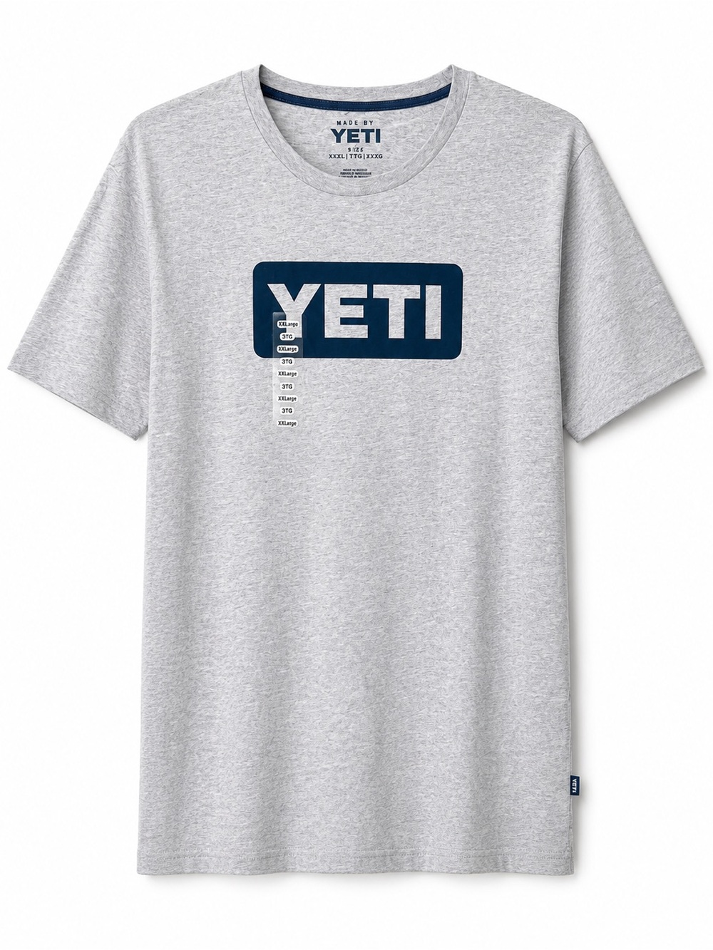 Yeti Heather Gray Short-Sleeve Tee with Navy Logo